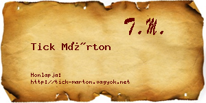 Tick Márton névjegykártya