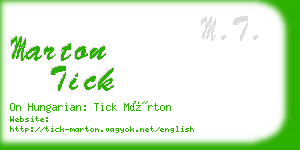 marton tick business card